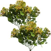 Kit 8 Plantas Kalanchoe Artificial Flor Amarelo Jardim 30cm