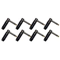 Kit 8 Plug P10 Macho Mono Em L Cromo 90º Profissional Hjh