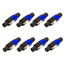 Kit 8 Plug Speakon Macho Conector Com Trava 4 Pinos ul