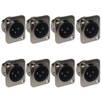 Kit 8 Plug Xlr Macho Painel 3 Pinos Gold Metal Abs Hx091 Hjh Kit 8 Plug Xlr Macho Painel 3 Pinos Gold Metal Abs Hx091 Hjh