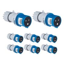 Kit 8 Plugue Móvel Ind 2p+t 16A 220-250 Vca 6H Tramontina - Kit 8 Plugue Móvel Ind 2p+t 16A 220-250 Vca 6H Tramontina -