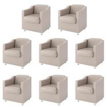 Kit 8 Poltrona Bia Decorativa Reforçada Recepção Clínica Salão Sala de Estar material sintético Kit 8 Poltrona Bia Decorativa Reforçada Recepção Clínica Salão Sala de Estar material sintético