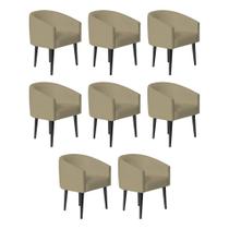 Kit 8 Poltrona Sandy Para Escritório Consultório Sala De Estar Recepção - material sintético Bege - Cor: Bege Kit 8 Poltrona Sandy Para Escritório Consultório Sala De Estar Recepção - material sintético Bege - Cor: Bege