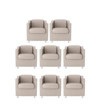 Kit 8 Poltronas Bia Decorativa Reforçada Recepção Clínica Salão Sala De Estar material sintético