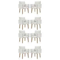 Kit 8 Poltronas Decorativa Cadeira Escritório Recepção Linho Kit 8 Poltronas Decorativa Cadeira Escritório Recepção Linho