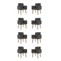 Kit 8 Poltronas Decorativa Cadeira Escritório Recepção material sintético