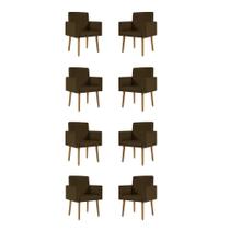 Kit 8 Poltronas Decorativa Cadeira Escritório Recepção material sintético