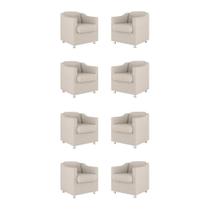 Kit 8 Poltronas Decorativas Clinica Sala Recepção Tecido