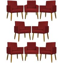 Kit 8 Poltronas Decorativas Para Sala Quarto Recepção Escritório Confortável Luxo Mari Suede Kit 8 Poltronas Decorativas Para Sala Quarto Recepção Escritório Confortável Luxo Mari Suede