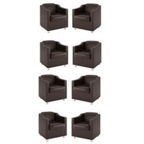 Kit 8 Poltronas para Recepção Clínica Médica Balaqui Decor