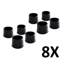 Kit 8 Ponteira Cadeiras Mesa Pés Móveis Tubos Preta 1'' Kit 8 Ponteira Cadeiras Mesa Pés Móveis Tubos Preta 1''