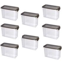 Kit 8 Porta Alimentos Trava Mais Vedação Borracha 1,9 L Kit 8 Porta Alimentos Trava Mais Vedação Borracha 1,9 L