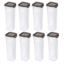 Kit 8 Porta Condimentos Quadrado Trava Mais 1,6 L Cristal Kit 8 Porta Condimentos Quadrado Trava Mais 1,6 L Cristal