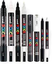 Kit 8 Posca Brancas e Pretas PC5M PC3M PC1M PC1MR Uniball Kit 8 Posca Brancas e Pretas PC5M PC3M PC1M PC1MR Uniball