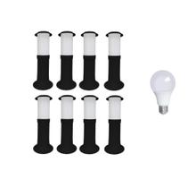 Kit 8 Poste Balizador Luminária Casa Sítio Jardim 35cm Preto + Lâmpada Kit 8 Poste Balizador Luminária Casa Sítio Jardim 35cm Preto + Lâmpada