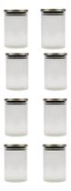Kit 8 Pote De Vidro Com Tampa Hermética Inox 900ml Multiuso