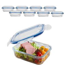 Kit 8 Pote De Vidro Hermético C/ Tampa Lock Marmita Fit 640ml