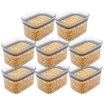 Kit 8 Pote Hermético Organizador Alimentos Retangular Ou 650ml