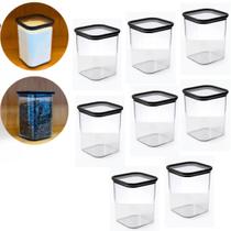 Kit 8 Pote Hermético Organizador Mantimentos 1 L Acrílico