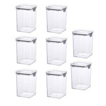 Kit 8 Pote Hermético Para Alimentos Multiuso Com Travas 1L Kit 8 Pote Hermético Para Alimentos Multiuso Com Travas 1L