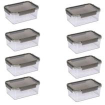 Kit 8 Pote Organizador de Alimentos Hermético 1,6 L C/ Tampa Kit 8 Pote Organizador de Alimentos Hermético 1,6 L C/ Tampa