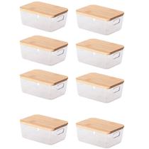 Kit 8 Pote Para Alimentos Idealle C/ Tampa Eco Bambu