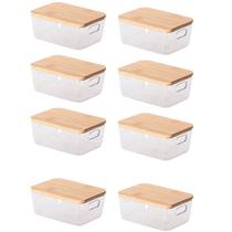 Kit 8 Pote Para Alimentos Idealle C/ Tampa Eco Bambu