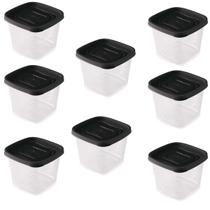 Kit 8 Pote Quadrado Para Alimentos Com Tampa 500 ML Kit 8 Pote Quadrado Para Alimentos Com Tampa 500 ML