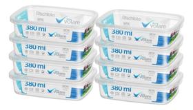 Kit 8 Pote Retangular 380ml Armazenamento Alimento S/ Bpa Kit 8 Pote Retangular 380ml Armazenamento Alimento S/ Bpa