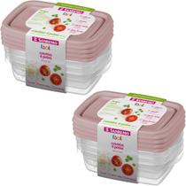 Kit 8 Pote Sanremo Retangular 280ml Vai Freezer Microondas Potinho Ideal Congelar Alimentos Pequenas Porções