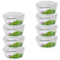 Kit 8 Potes 620ml de Vidro Marmita Não Vaza Tampa Hermético Kit 8 Potes 620ml de Vidro Marmita Não Vaza Tampa Hermético
