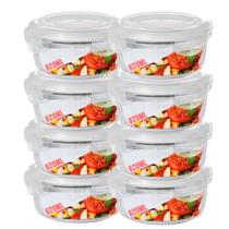 Kit 8 Potes 620ml de Vidro Marmita Tampa Hermetico Não Vaza