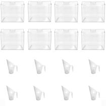 Kit 8 Potes Acrílico Quadrado com Tampa 3,3l+ Conchas 100ml