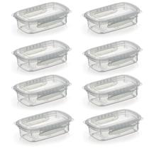 Kit 8 Potes Alimentos 270 ML Com Tampa e Travas Transparente