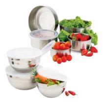 Kit 8 Potes Em Inox Com Tampa Plástica Cozinha Organização