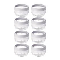 Kit 8 Potes Gire e Trave Organizadores Empilháveis com Rosca 155ml Plasútil para Temperos objetos