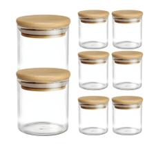 Kit 8 Potes Hermetico Com Tampa Borossilicato 200ML - CA12568 - CLICK HOUSE
