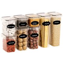 Kit 8 Potes Herméticos Para Mantimentos e Alimentos