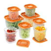 Kit 8 Potes Mantimento Marmita Alimento Cozinha Organizador Laranja