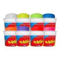 Kit 8 Potes Massa Massinha de Modelar 150g Escolar 8 Cores
