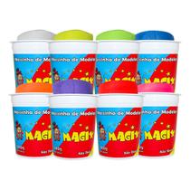 Kit 8 Potes Massa Massinha de Modelar 500g Escolar 8 Cores