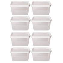 Kit 8 Potes Para Alimentos Retangular 20x13,5x12 Cm 2.400 ML Kit 8 Potes Para Alimentos Retangular 20x13,5x12 Cm 2.400 ML