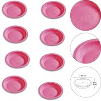 Kit 8 Prato Infantil de Plástico Desenho de Ursinhos Rosa