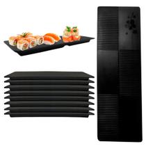 Kit 8 Pratos 33x11 Cm em Melamina / Plastico para Sushi 8 Unidades Bestfer