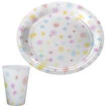 Kit 8 Pratos 8 Copos de Papel Festa Aniversário Kit 8 Pratos 8 Copos de Papel Festa Aniversário