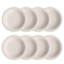 Kit 8 Pratos Fundo 21cm Modelo Protel 073 Porcelana Branca Kit 8 Pratos Fundo 21cm Modelo Protel 073 Porcelana Branca