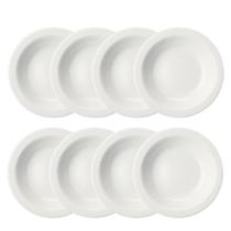 Kit 8 Pratos Fundo 22cm em Porcelana Branca