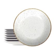 Kit 8 Pratos Raso 25cm Porcelana Tramontina Rustico Decorado Jantar Refeição