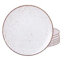 Kit 8 Pratos Raso 28Cm Porcelana Tramontina Rustico Jantar