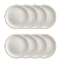 Kit 8 Pratos Raso de Cerâmica 25cm Branco